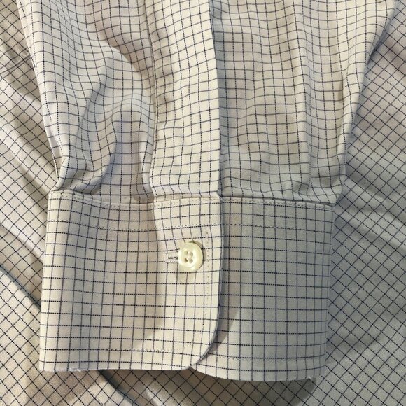 Brooks Brothers 1818 orig polo Mens Size 17/34 Shirt Small Blue Check Pattern - Picture 3 of 9